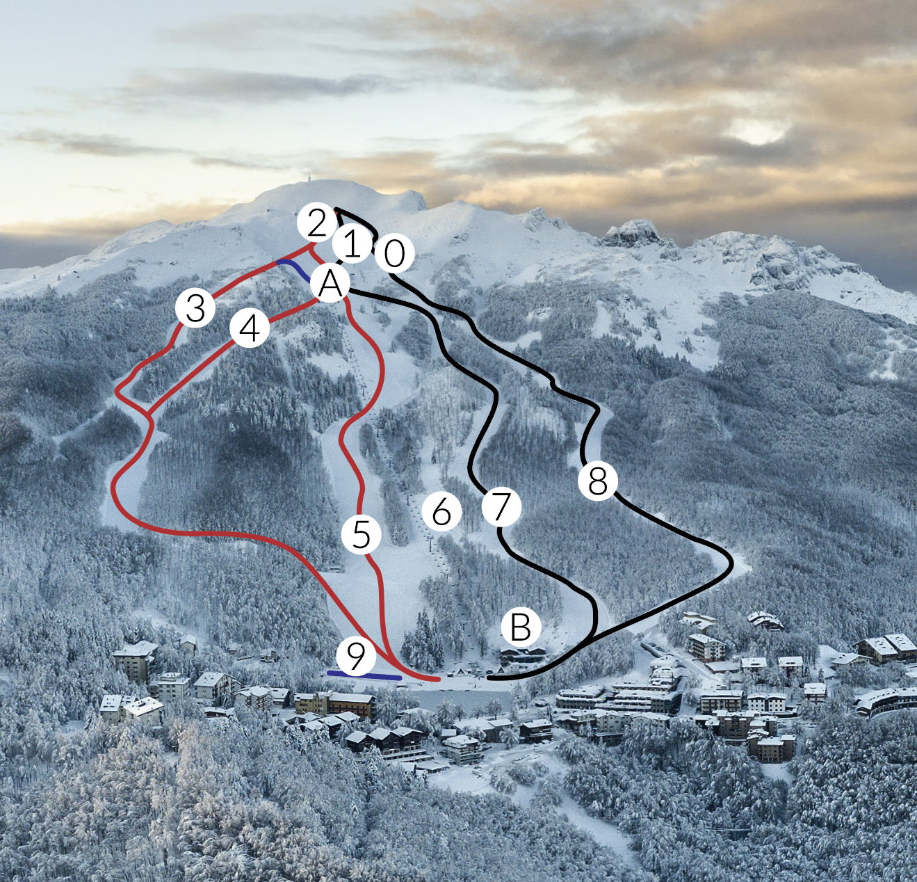 Impianti Cerreto Laghi Cartina Impianti e Piste Cerreto Laghi